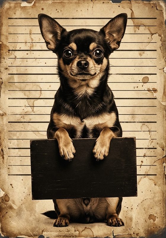 Vintage Pet Mugshot